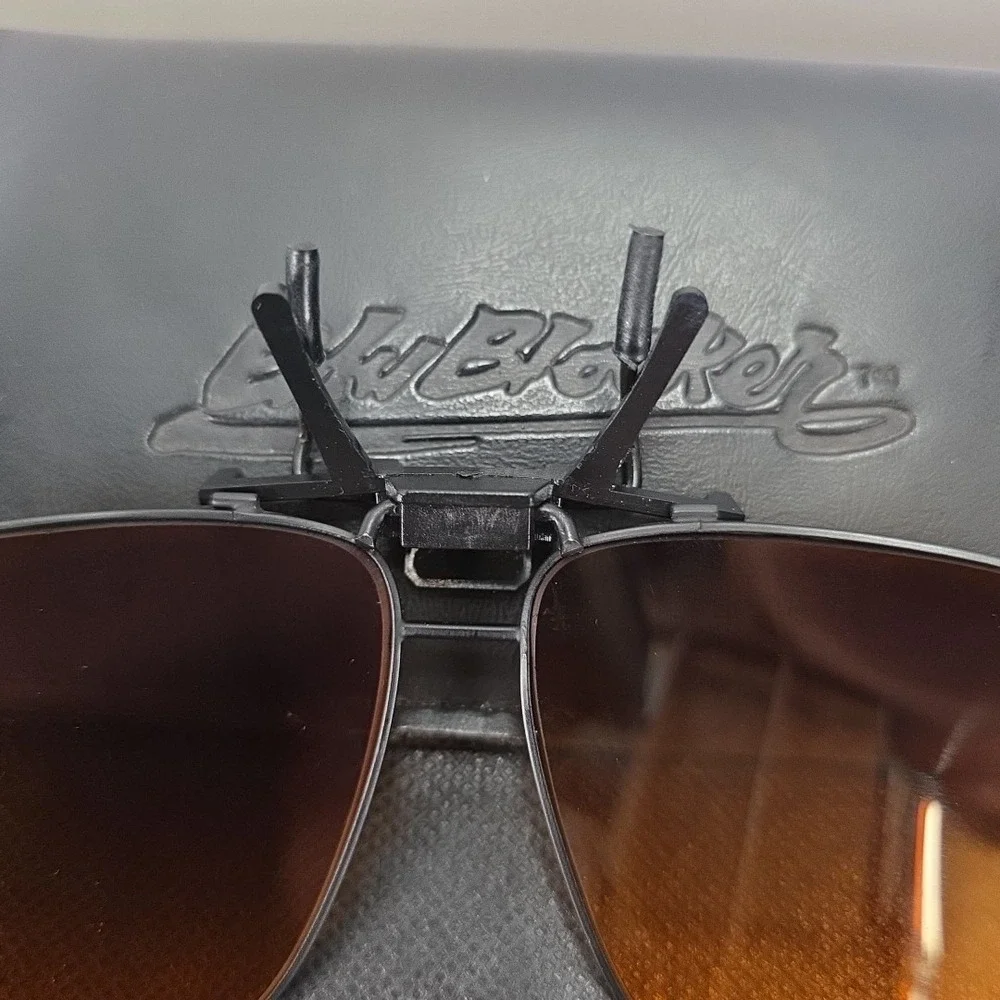 BluBlocker Sunglasses‎ Clip On Unisex-adult Brown Aviator Case Vintage Y2K 90's